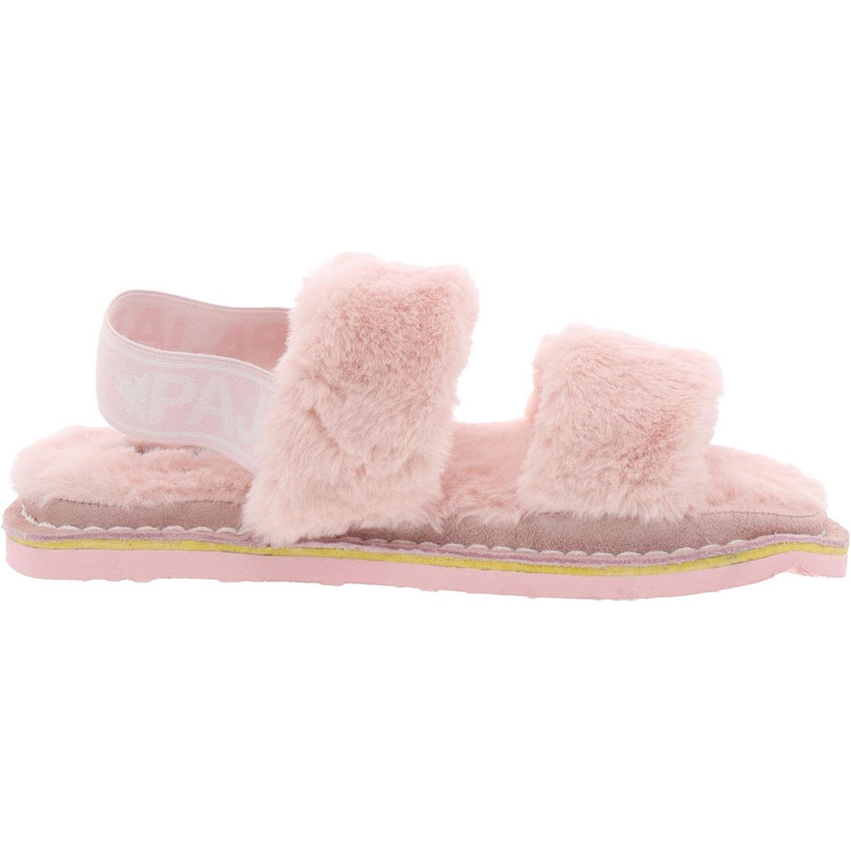 faux fur slingback sandals