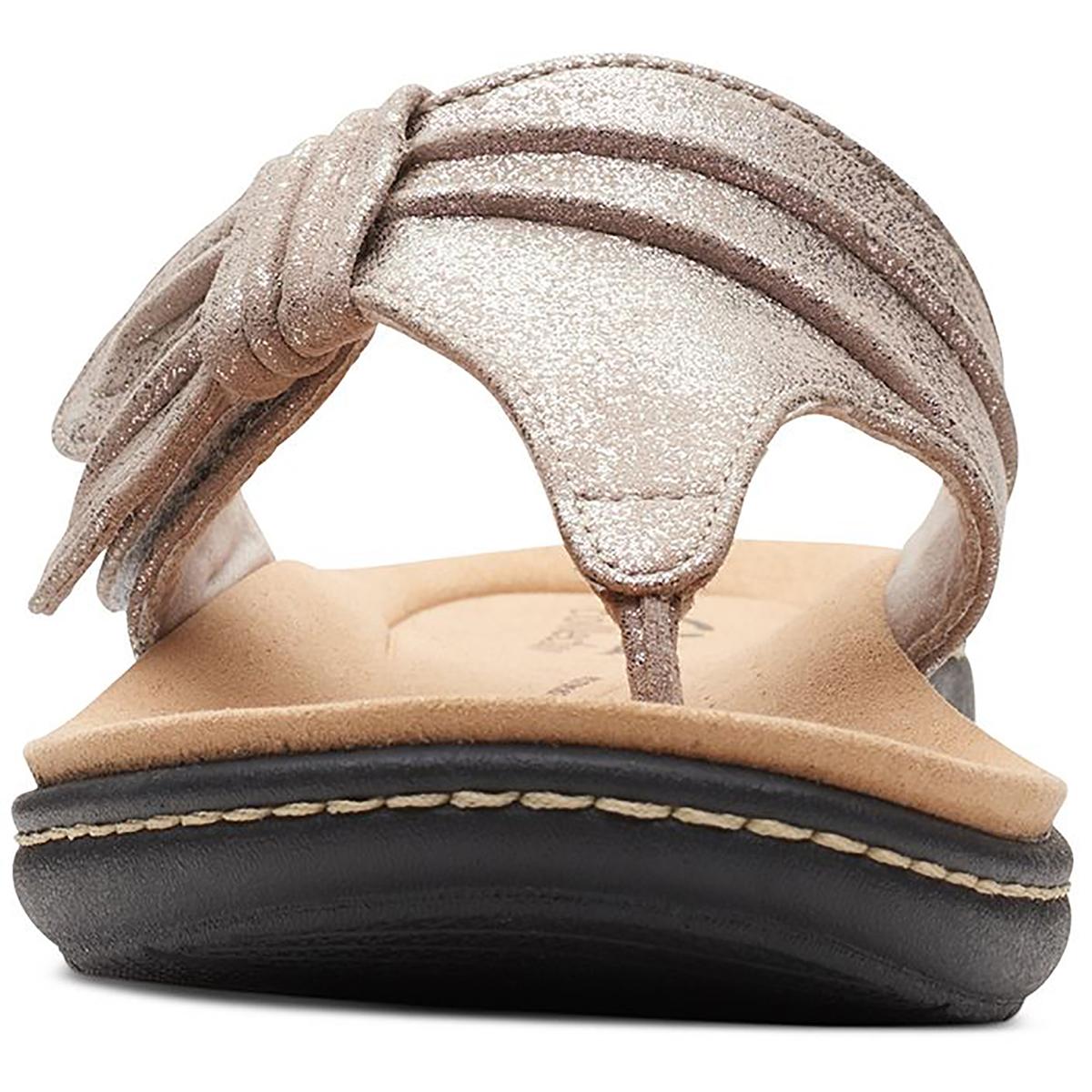 Clarks Womens LAURIEANN RA Faux Leather Thong Sandals Flatform Sandals