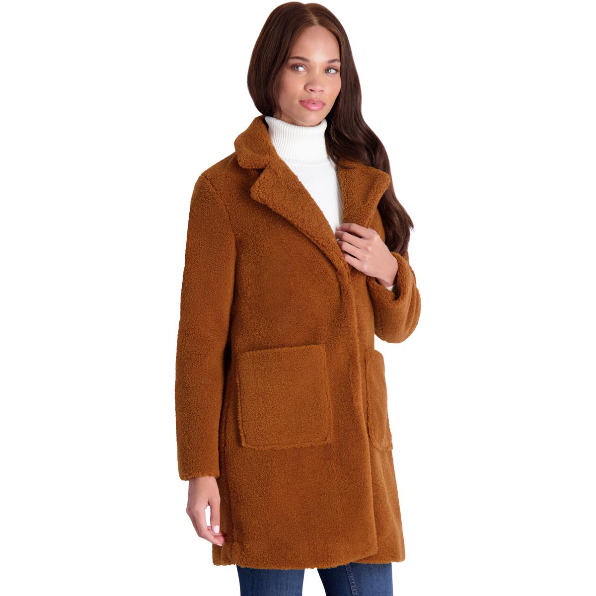 French Connection Women's Faux Shearling Lapel Midi